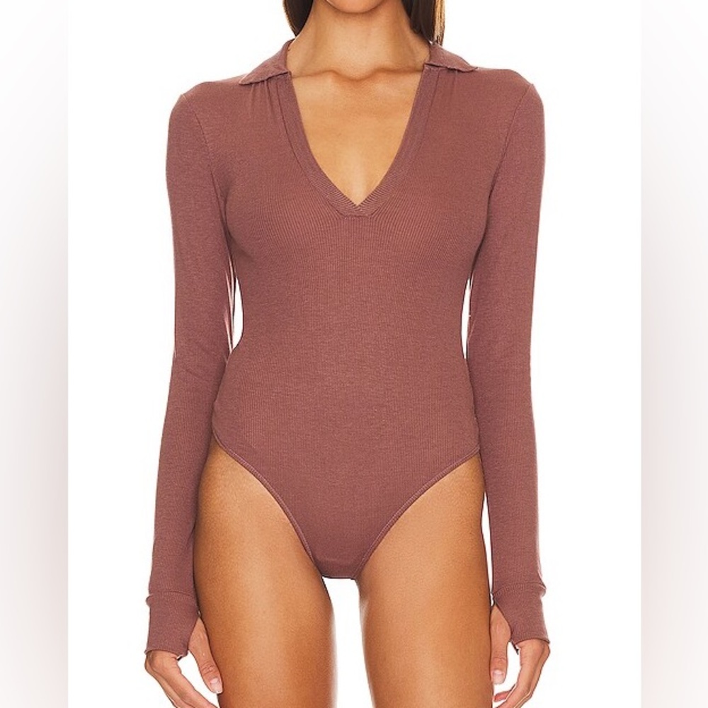 Women's Long Sleeve Bodysuit - Brown